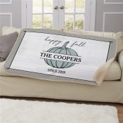 Personalized Happy Fall Sherpa Blanket