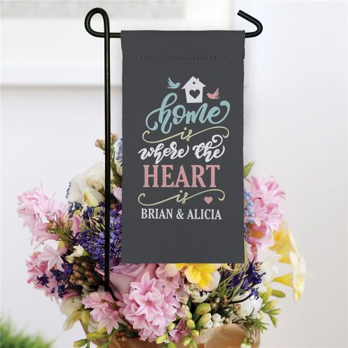 Personalized Home is Where the Heart is Mini Garden Flag