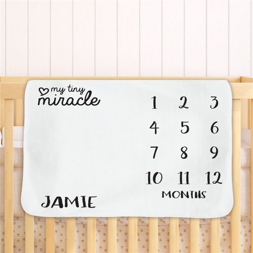 Personalized My Tiny Little Miracle Fleece Baby Blanket