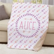 Personalized Arrows Sherpa Blanket 50x60