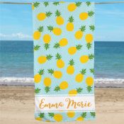 Personalized Pineapple Beach Towel