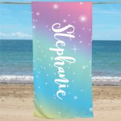 Personalized Rainbow Beach Towel