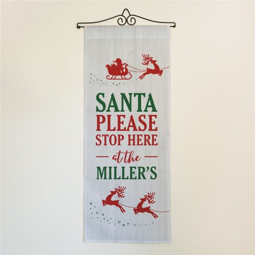 Personalized Santa Please Stop Here Wall Hanging