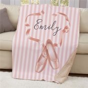 Personalized Ballet Slippers Sherpa Blanket