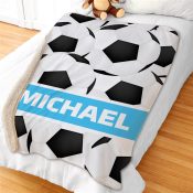 Personalized 50x60 Soccer Sherpa Blanket