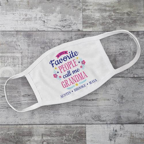 Personalized My Favorite People Call Me Floral Adult Face Mask