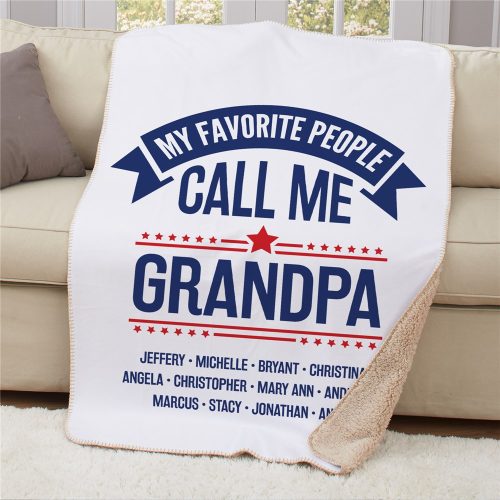 Personalized My Favorite People Call Me Banner 50x60 Sherpa Blanket
