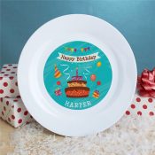 Personalized Happy Birthday Dessert Plate
