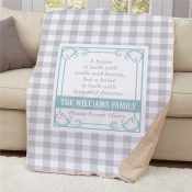 Personalized A House is Built Sherpa Blanket