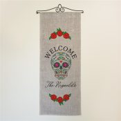 Personalized Sugar Skull Wall Flag