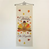 Personalized Give Thanks Turkey With Hat Wall Hanging