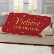 Personalized Believe 50x60 Sherpa Blanket