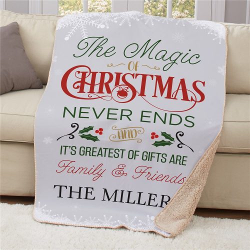 Personalized The Magic Of Christmas Sherpa Blanket