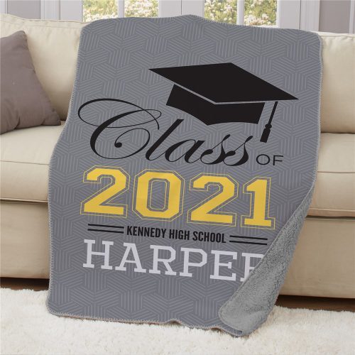 Personalized Class Of Graduation 50x60 Sherpa Throw
