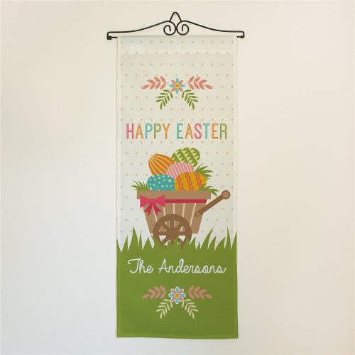 Personalized Happy Easter Wheelbarrow Wall Hanging