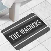 Personalized Family Name With Stripes Bath Mat