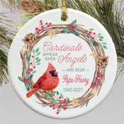 Personalized Cardinals Appear When Angels Are Near Ornament
