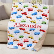 Personalized Cars Sherpa Blanket