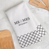 Personalized Geometric Mr. & Mrs. Dish Towel