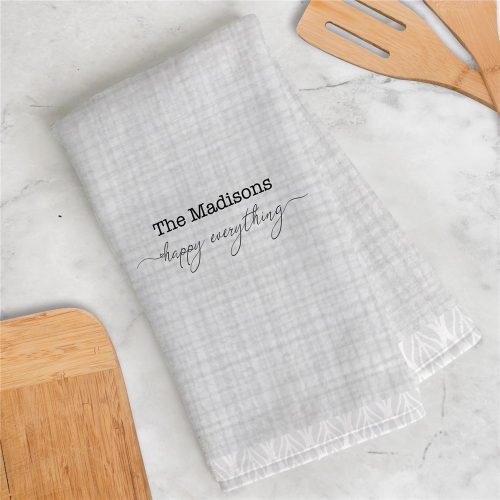 Personalized Happy Everything Dish Towel