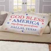 Personalized God Bless America Sherpa Blanket