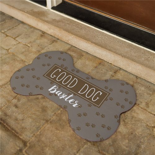 Personalized Good Dog Dog Bone Rug