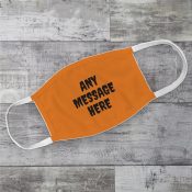 Personalized Any Message Here Orange Adult Face Mask