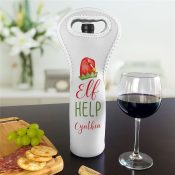 Personalized Elf Help Insulated Wine Gift Bag