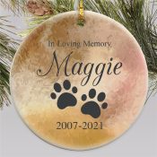 Personalized In Loving Memory Watercolor Background Ceramic Ornament