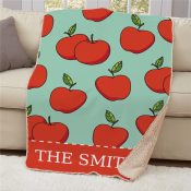 Personalized Apples Sherpa Blanket