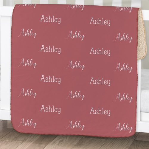 Personalized Name Word Art Sherpa Blanket
