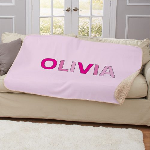 Personalized Multicolor Name Sherpa Blanket