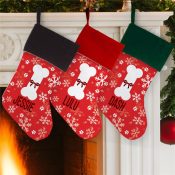 Personalized Dog Bone with Snowflakes Stocking