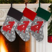 Personalized Red Dog Silhouette Stocking