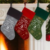 Personalized Happy Pawlidays Dog Stocking