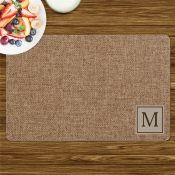 Personalized Burlap Texture with Initial Placemat
