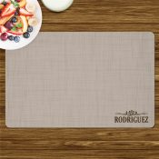 Personalized Cream Linen with Family Name Placemat