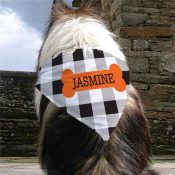Personalized Bone Plaid Pet Bandana