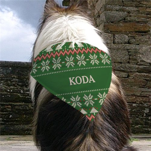 Personalized Green Christmas Sweater Pet Bandana