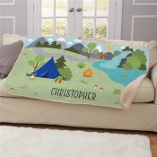 Personalized Camping 50x60 Sherpa Blanket