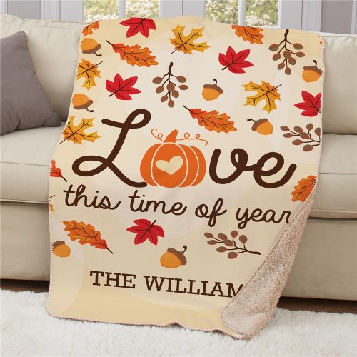 Personalized Love this time of year Sherpa Blanket