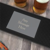 Personalized Gray Background with Cream Serif Custom Message Lines Bar Mat