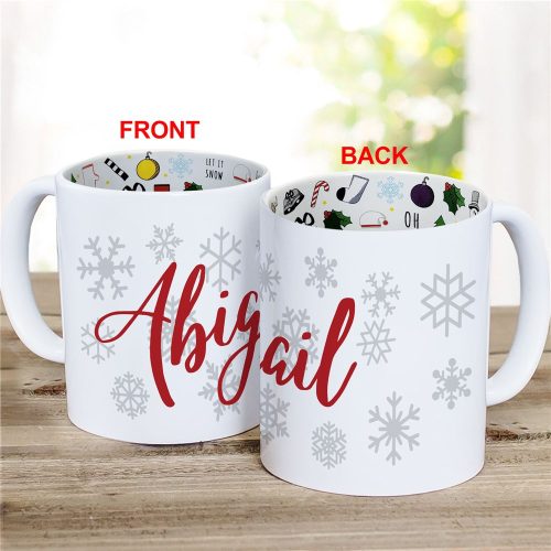 Personalized Snowflakes with Name Christmas Mug