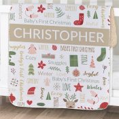 Personalized Baby Christmas Word Art Baby Blanket