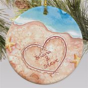 Couples Beach Christmas Ornament