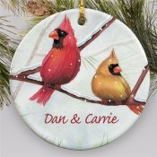 Personalized Cardinals Christmas Ornament