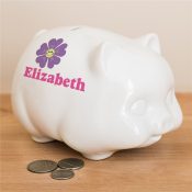 Personalized Flower Piggy Bank