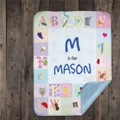 Personalized Alphabet Baby Sherpa Blanket