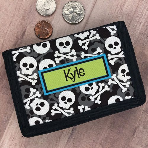 Personalized Skulls Velcro Wallet