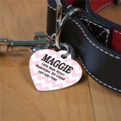 Personalized Chevron Heart Pet Tag